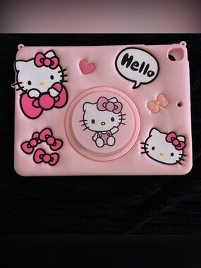 Hello Kitty Pink Bow IPad Case with Pop-Out Stand and Apple Pencil Mold